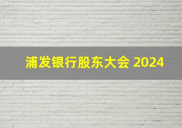 浦发银行股东大会 2024